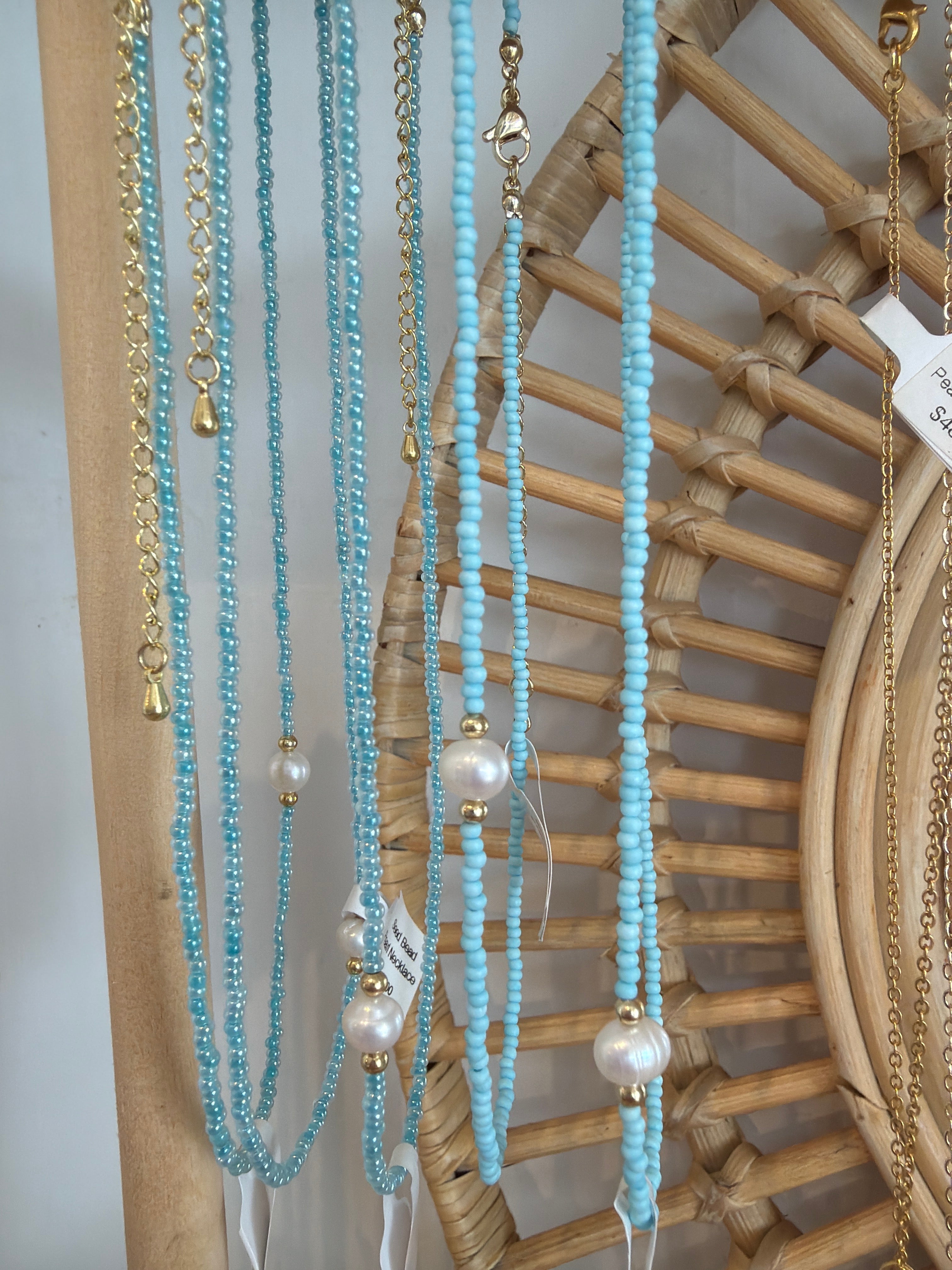Seed Bead Pearl Necklace