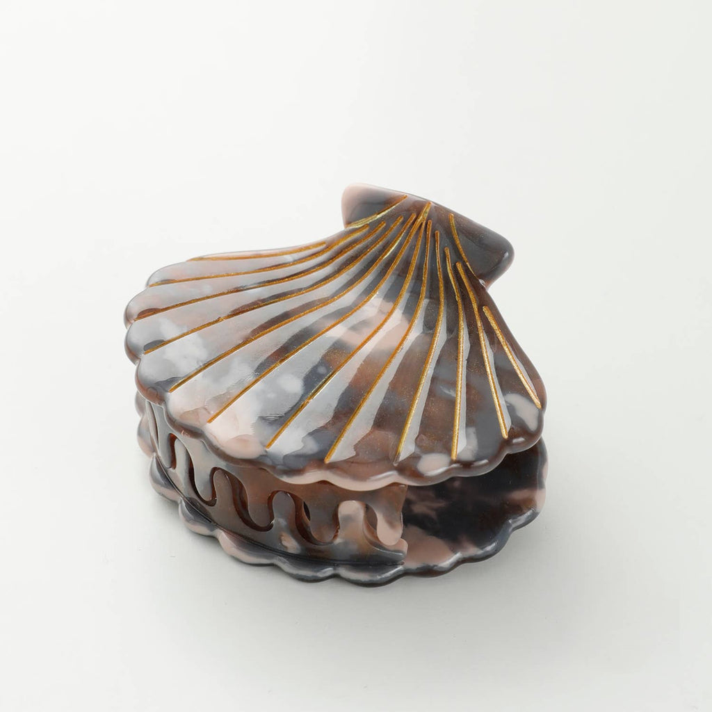 Calacatta Seashell Claw Clip