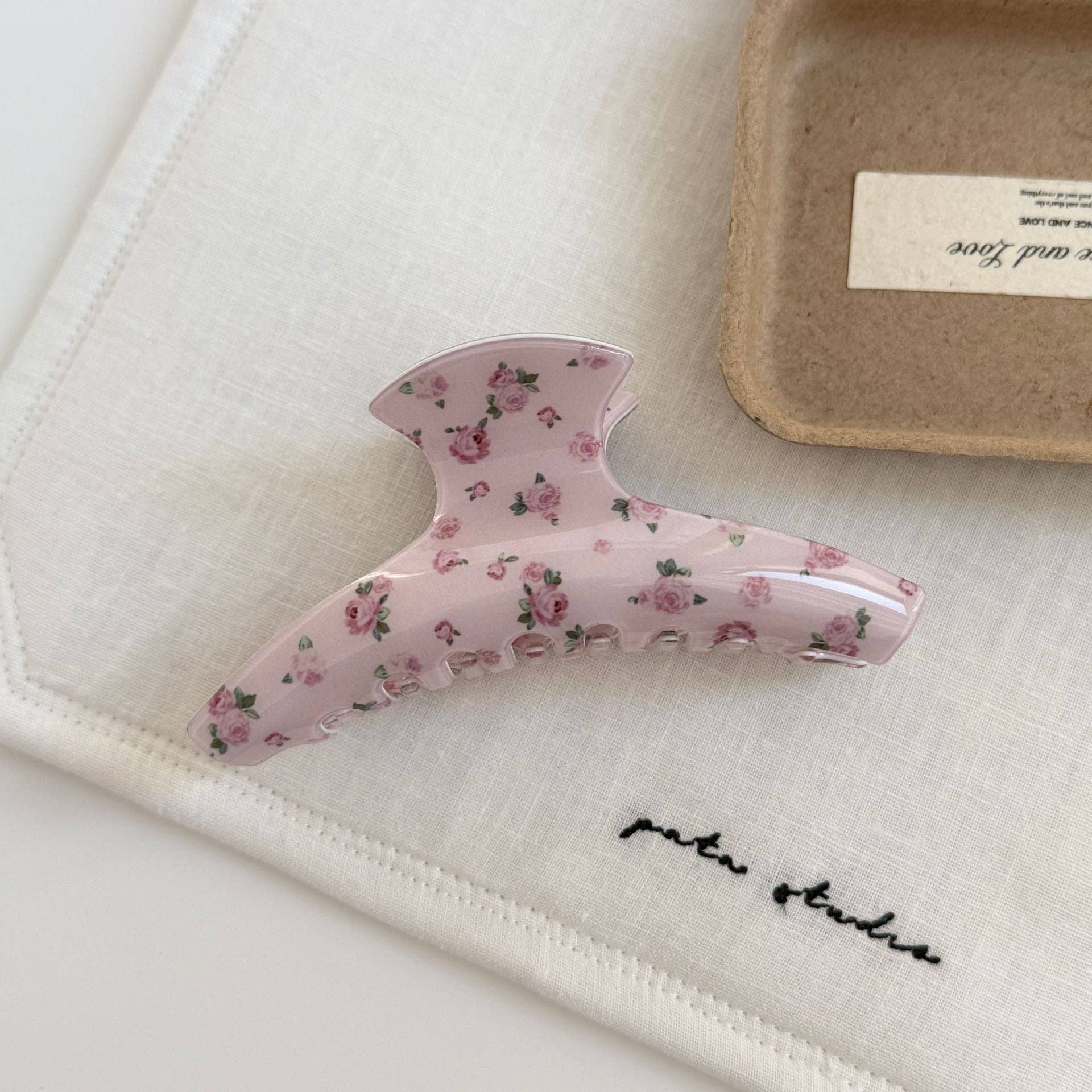 Fresh Rose Flower Claw Clip