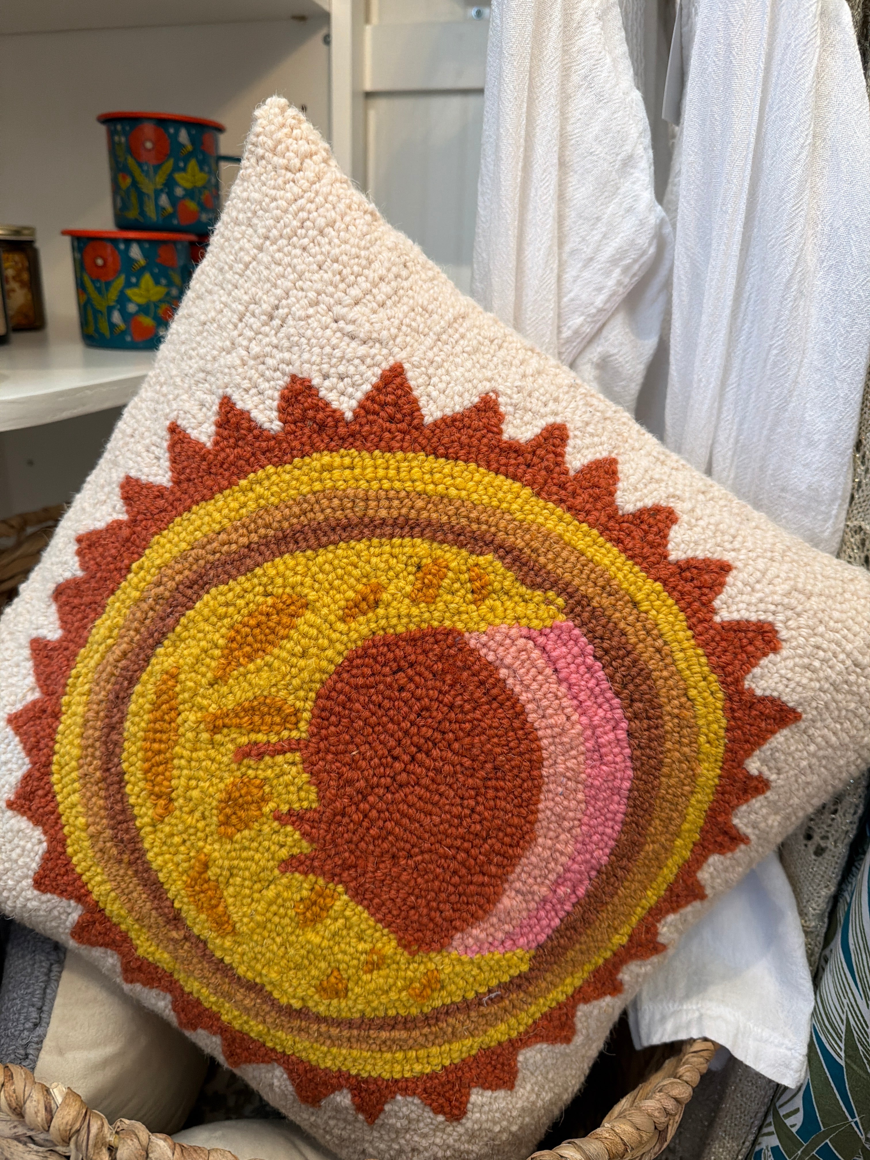Retro Moon Flow Hook Pillow