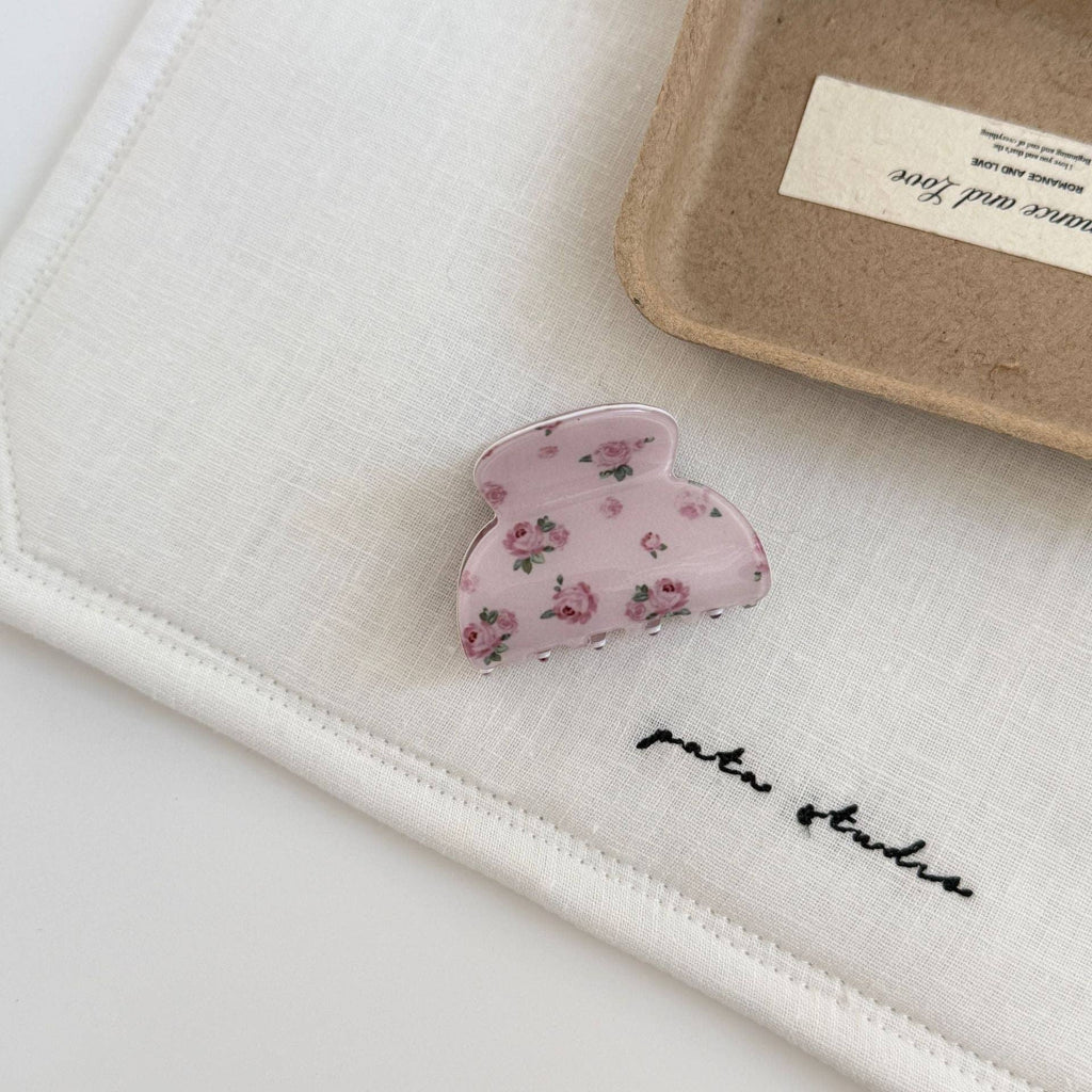 Fresh Rose Flower Claw Clip