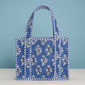 Blue Quilted Floral Mini Tote Bag