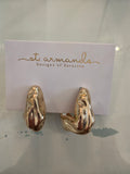 Crumpled Gold Vintage Style Huggie Hoops