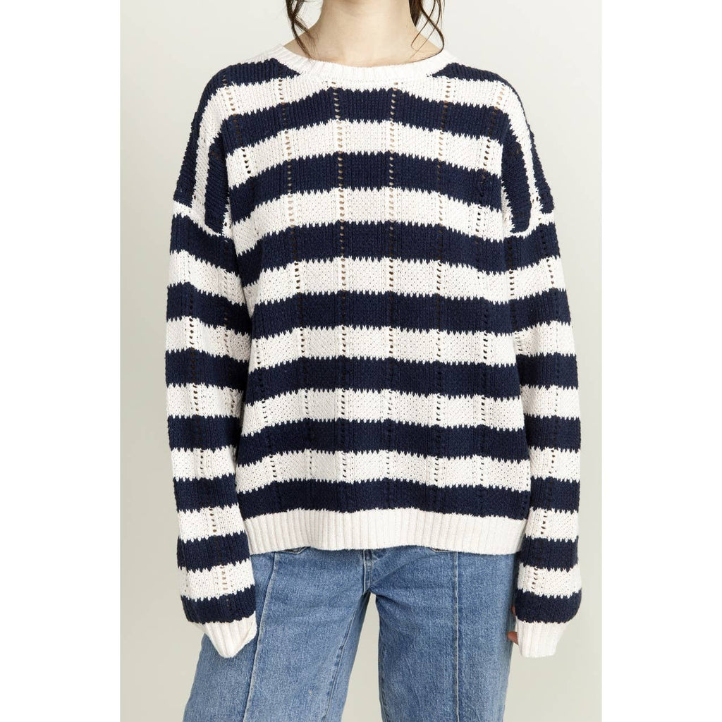Striped Thick Knit Sweater