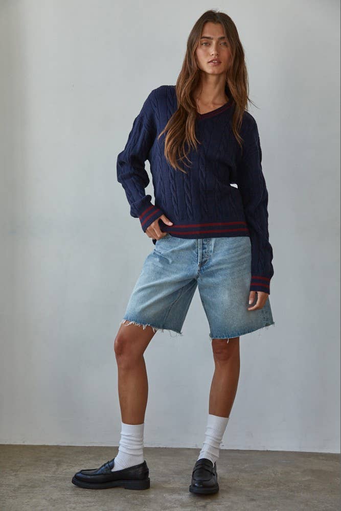 Knit Cable Sweater Pullover