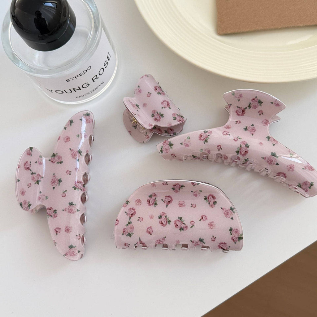 Fresh Rose Flower Claw Clip