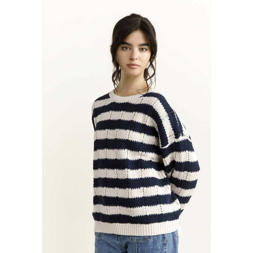 Striped Thick Knit Sweater
