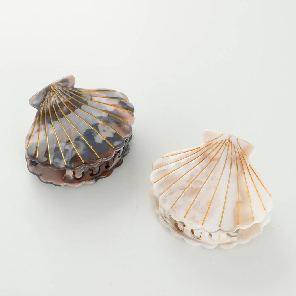 Calacatta Seashell Claw Clip