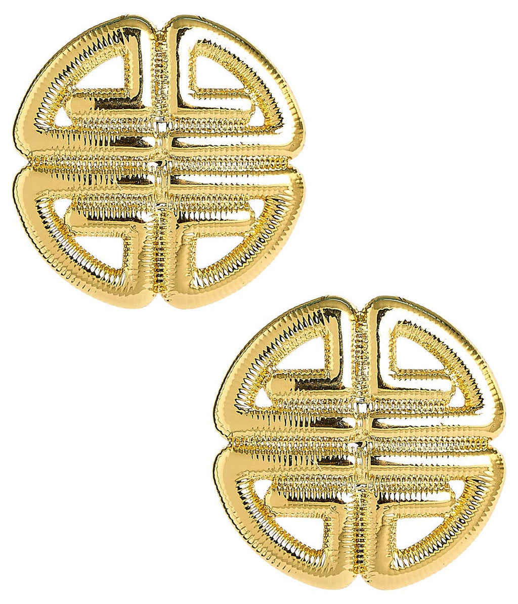 Greek Gold Key Stud Earrings