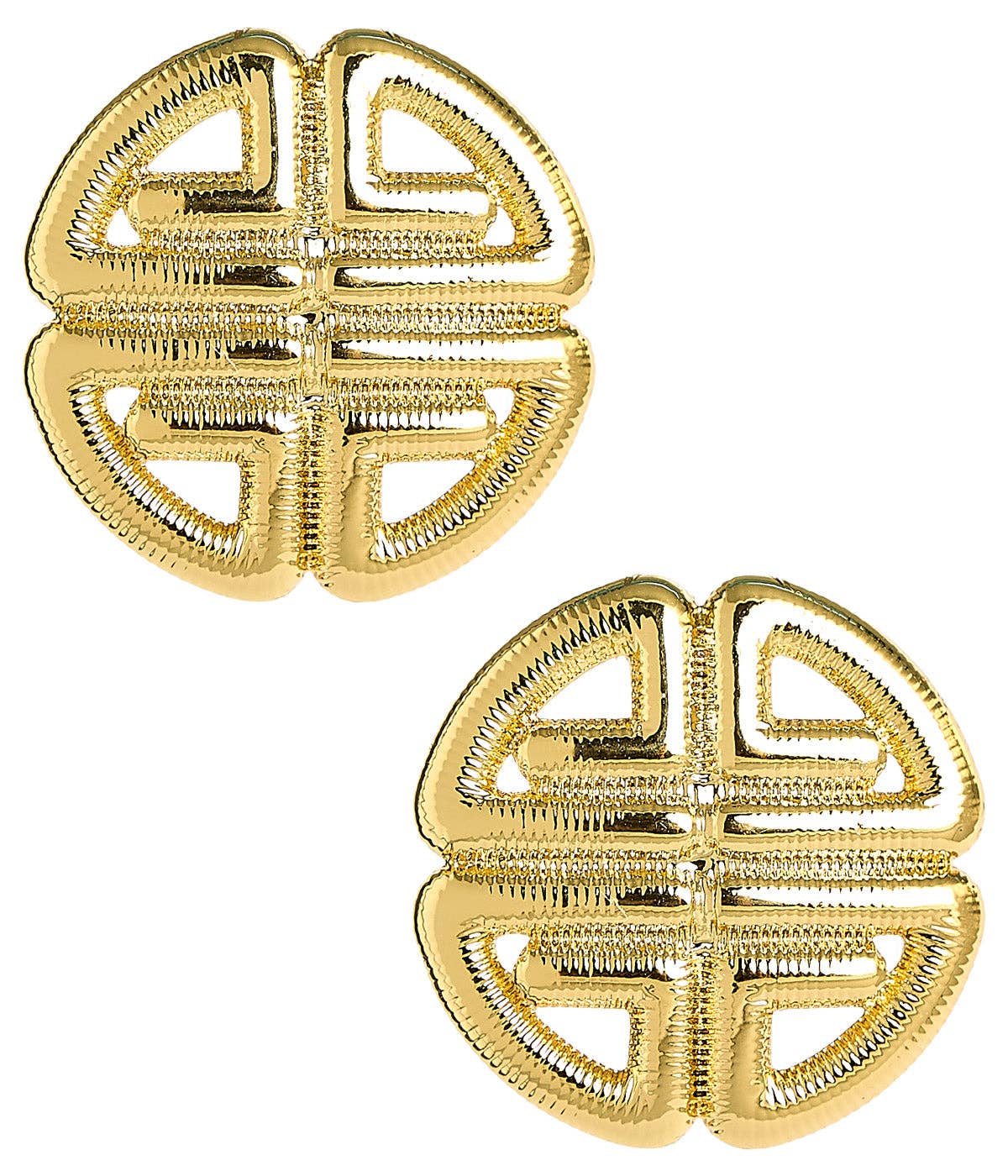 Greek Gold Key Stud Earrings