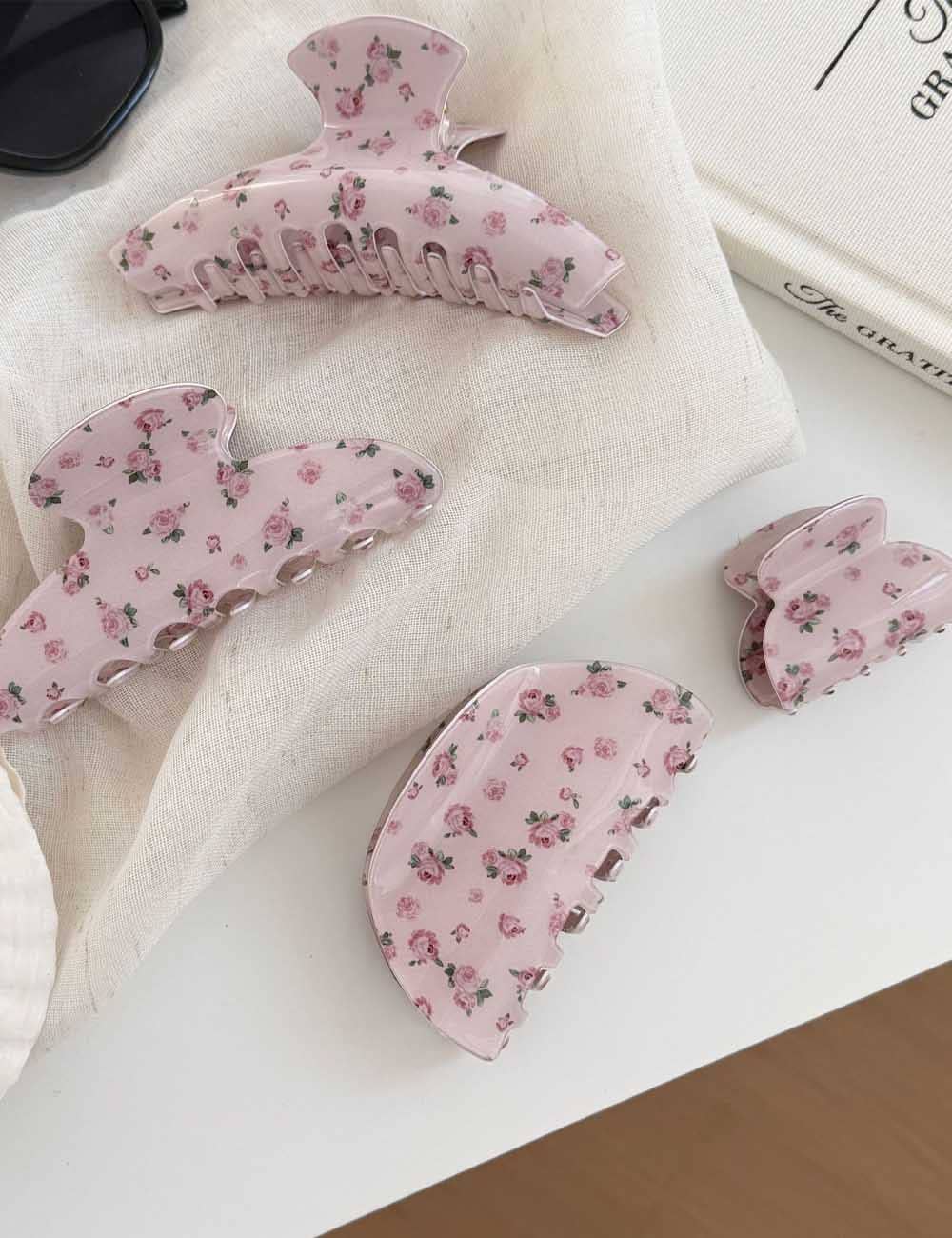 Fresh Rose Flower Claw Clip