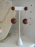 Wooden Drop Earrings