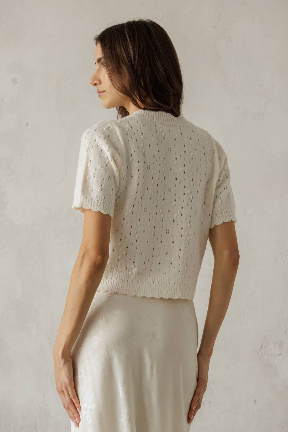 Pointelle Knit Cardigan