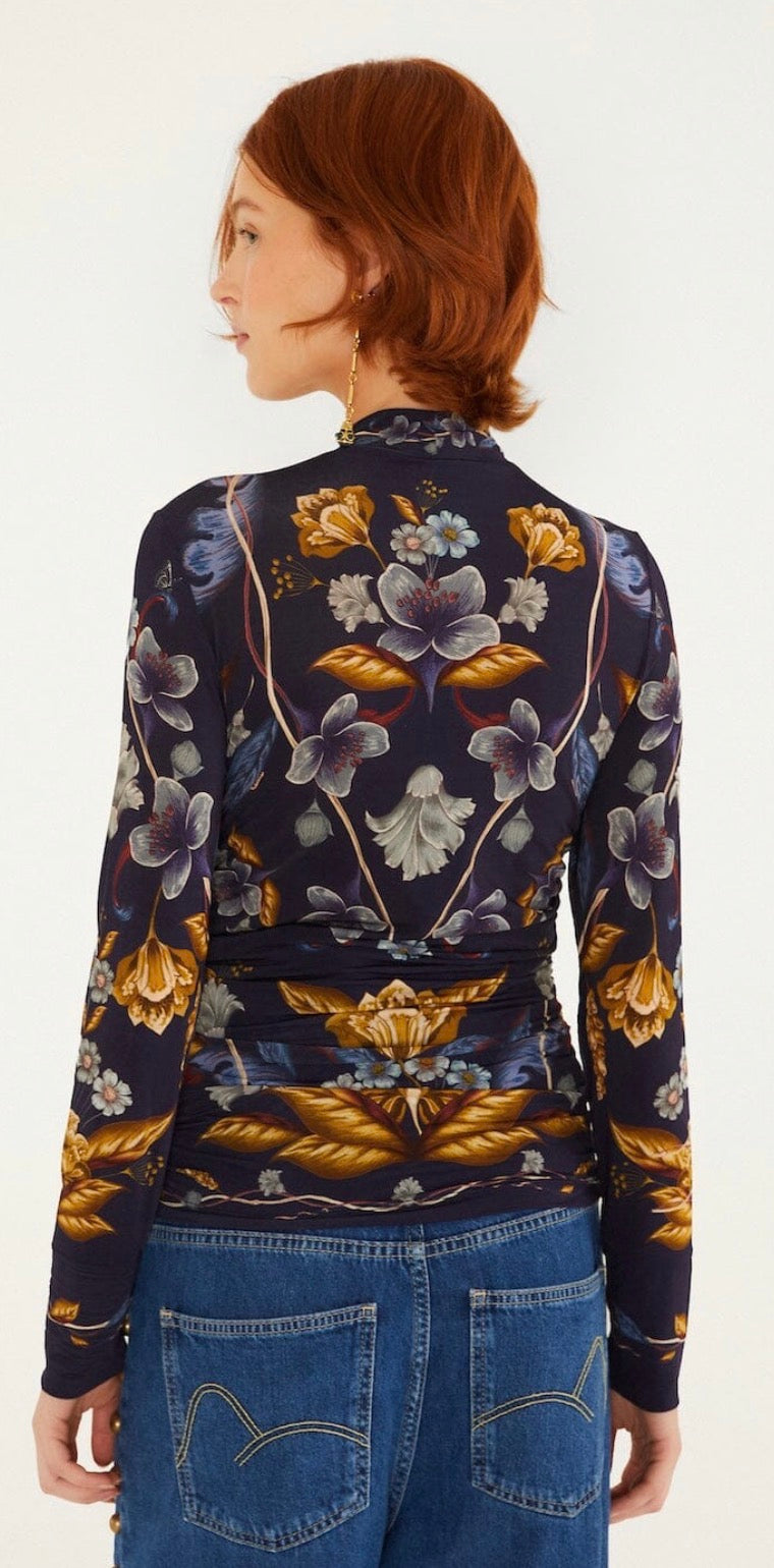 Golden Nature Long Sleeve Jersey Blouse