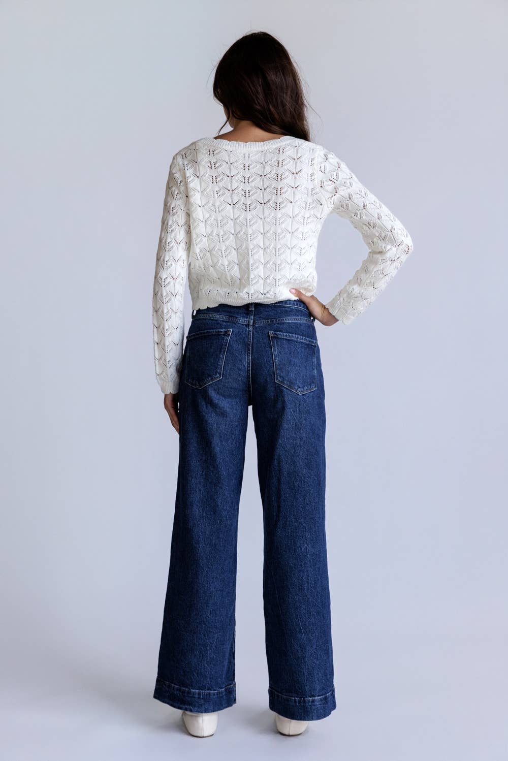 Open Knit Tassel Tie Knit Cardigan