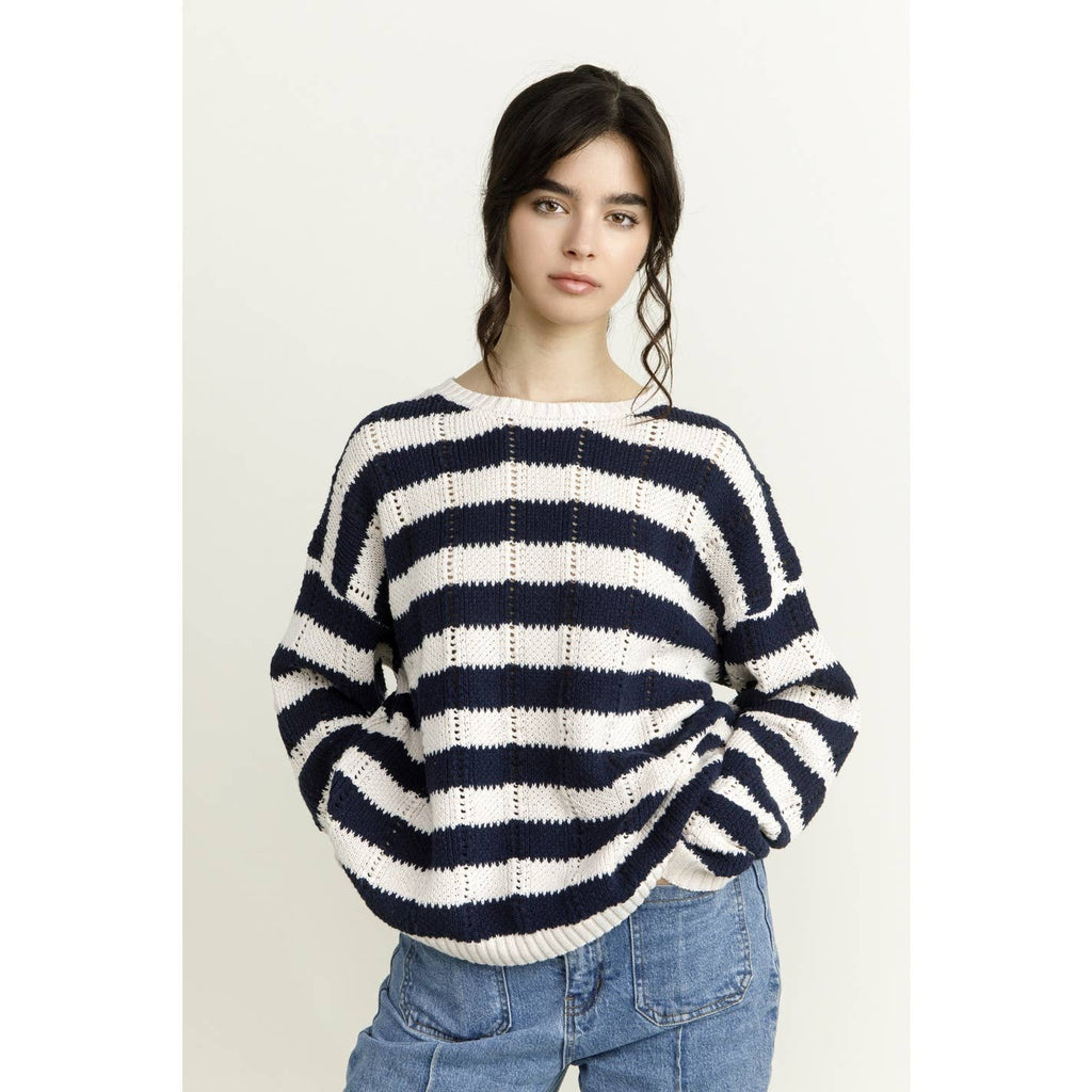Striped Thick Knit Sweater
