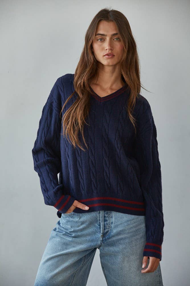 Knit Cable Sweater Pullover