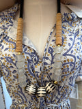 Coconut Wood Bead & Chevron Necklace