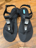 Bri Black Beaded Sandals
