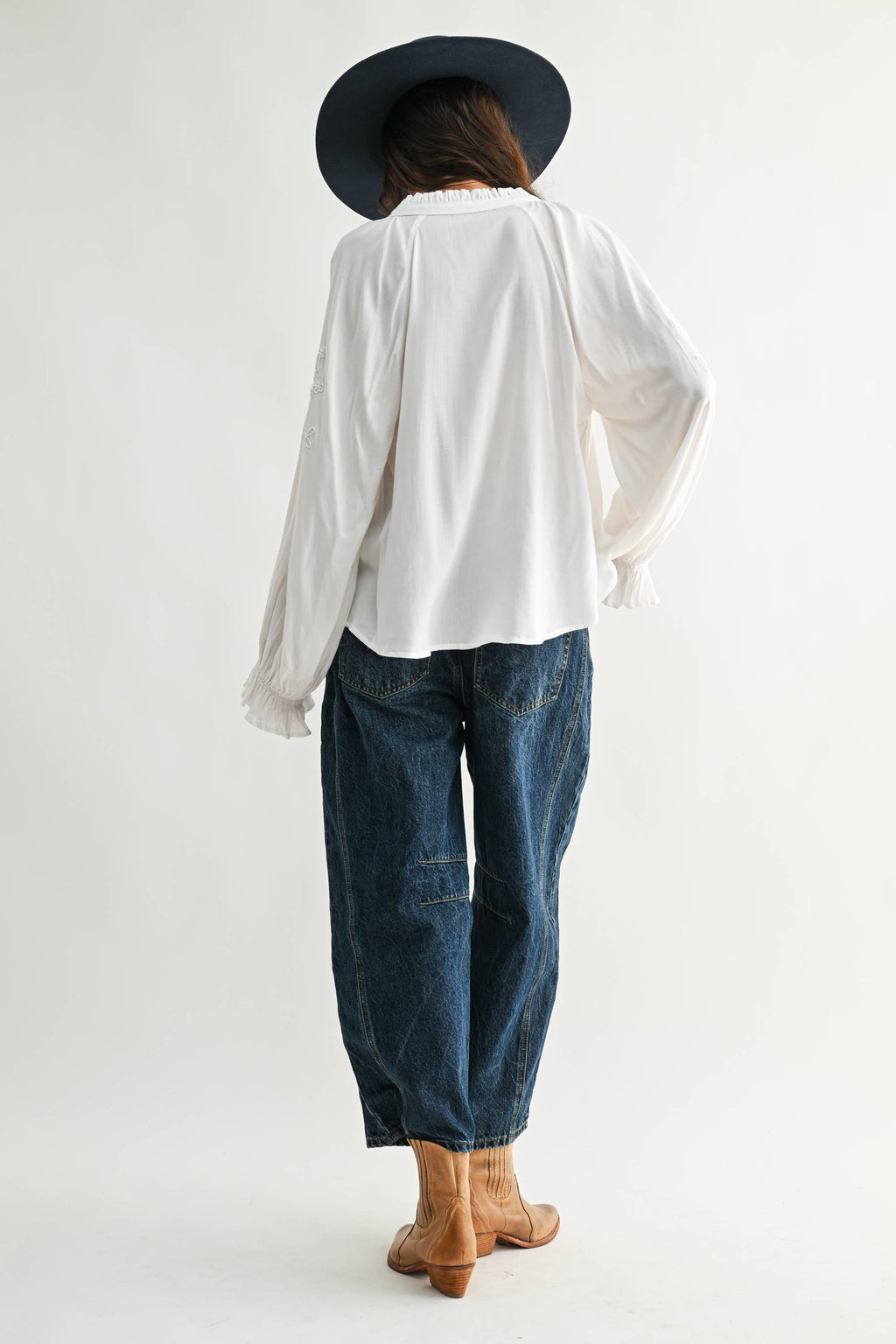 Embroidered White Peasant Blouse