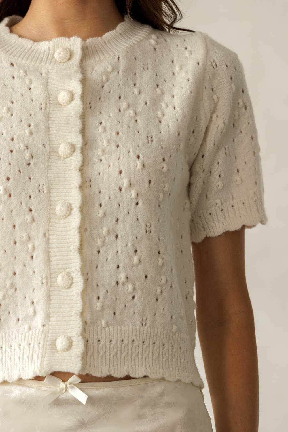 Pointelle Knit Cardigan