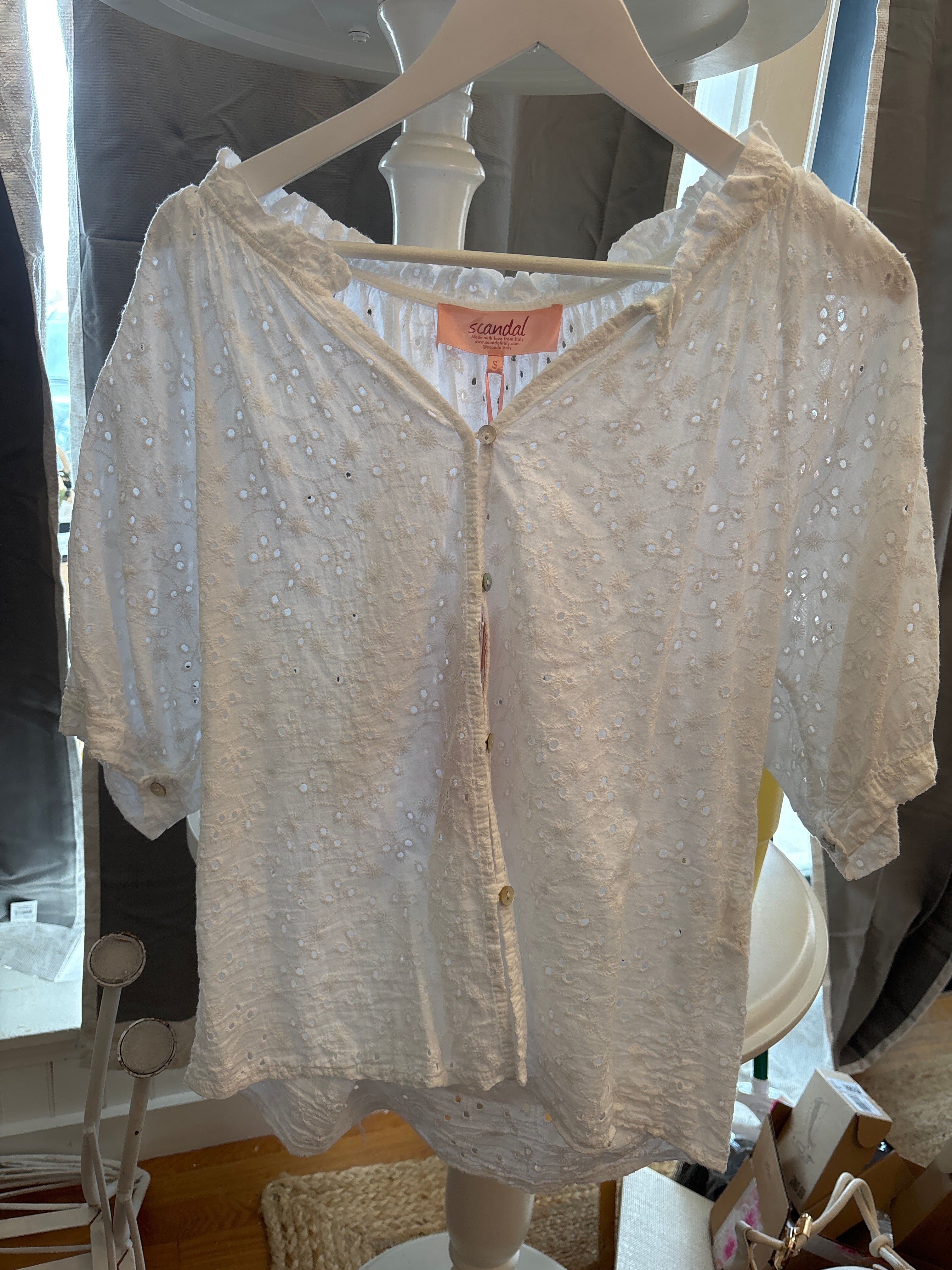 Amina Eyelet Top