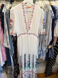 Terra Pink V Neck Cuffed Maxi