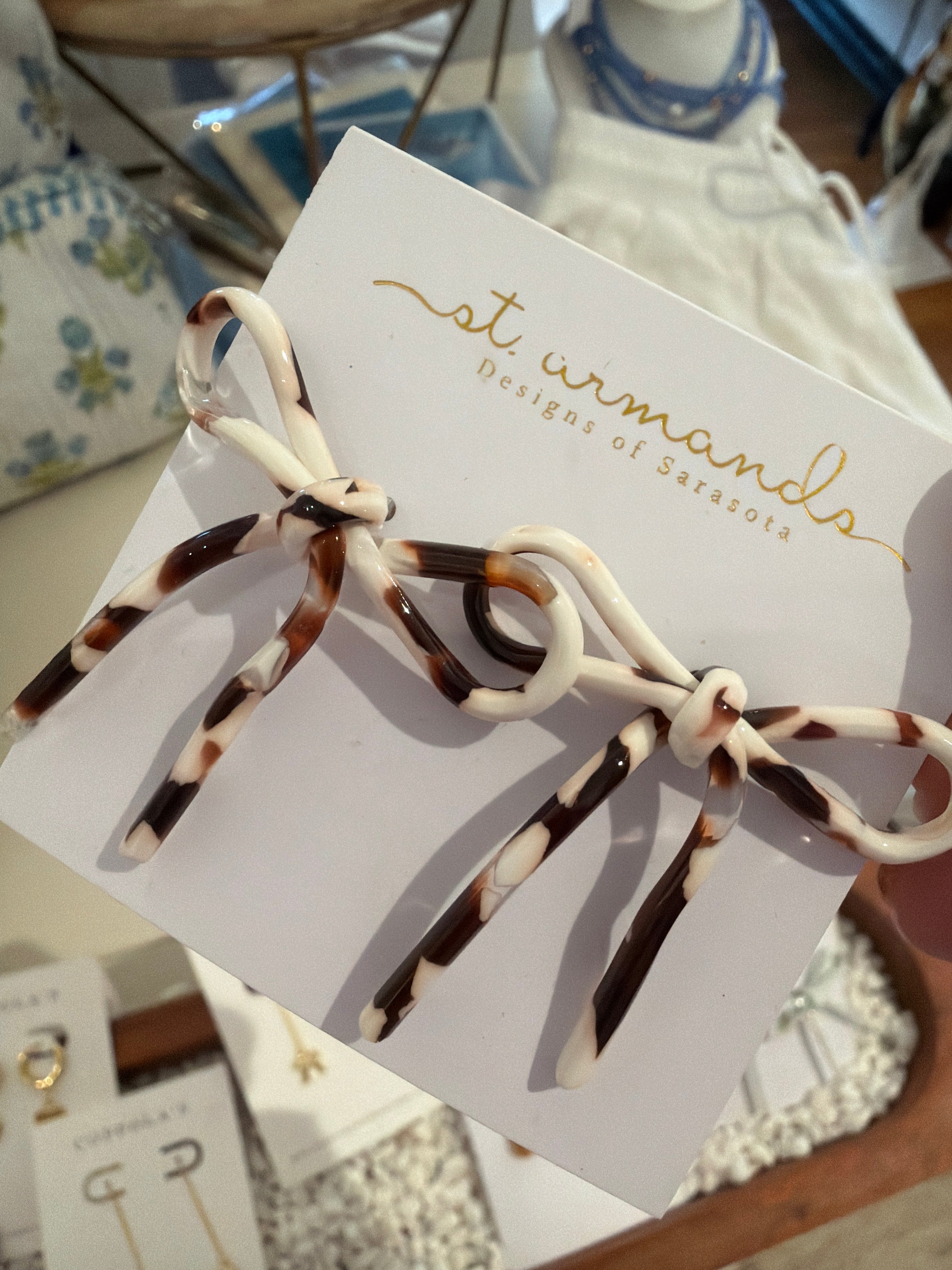 Cocoa Bow Statement Earrings