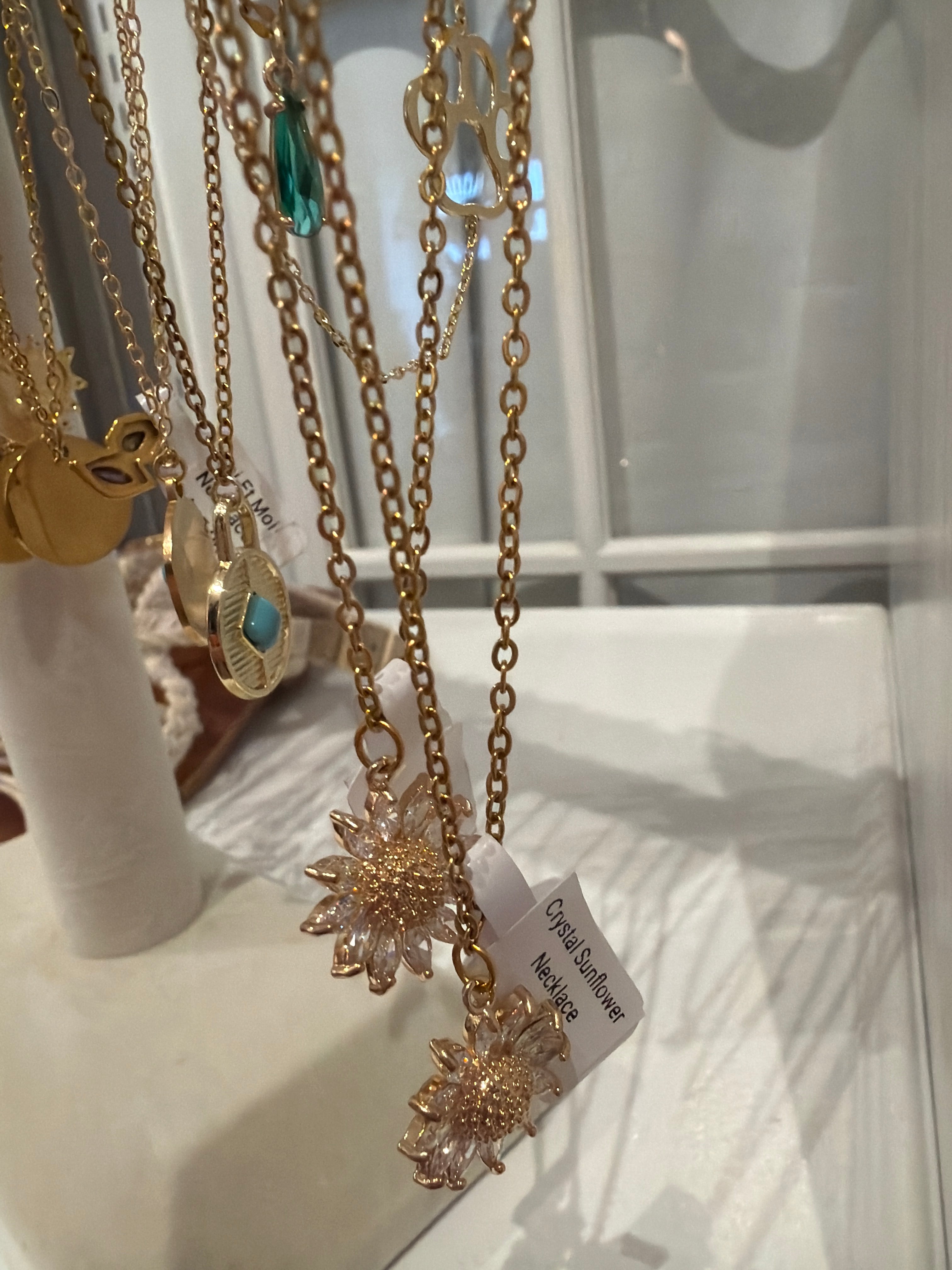 Crystal Sunflower Necklace
