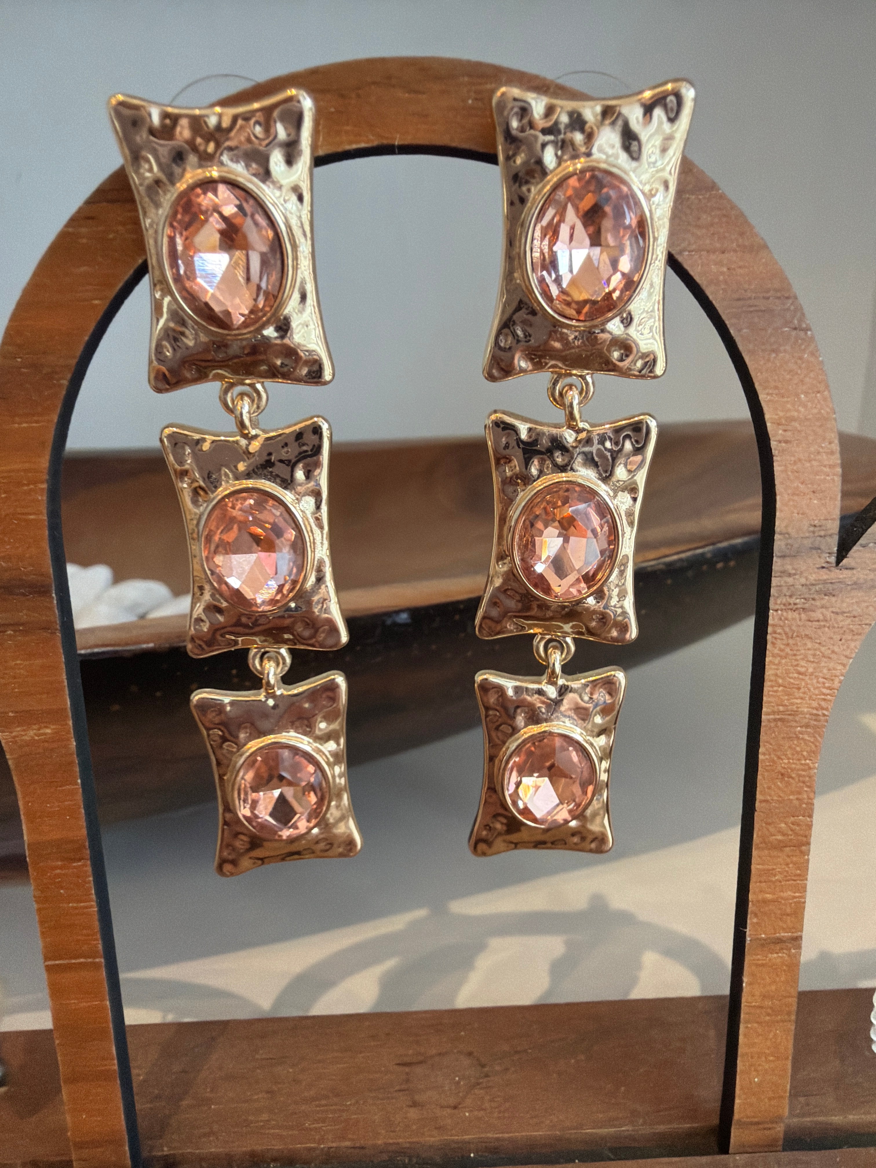 Pink Gemstone Earrings