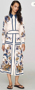 Golden Nature Belt Midi Dress