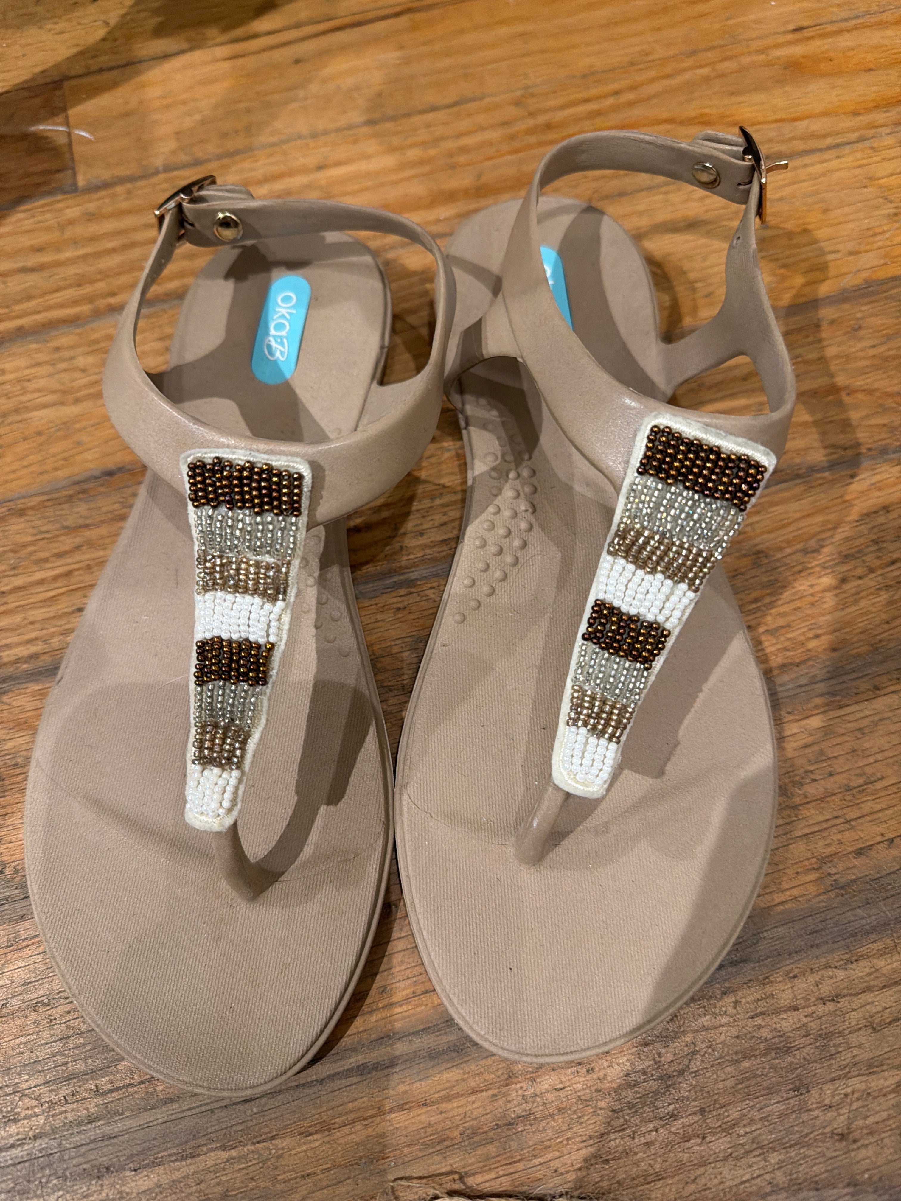 Bri Gold Beaded Sandal