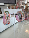 Under the Sea Orange Beaded Loop Earrings