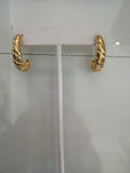 Gold Ribbed Hoops