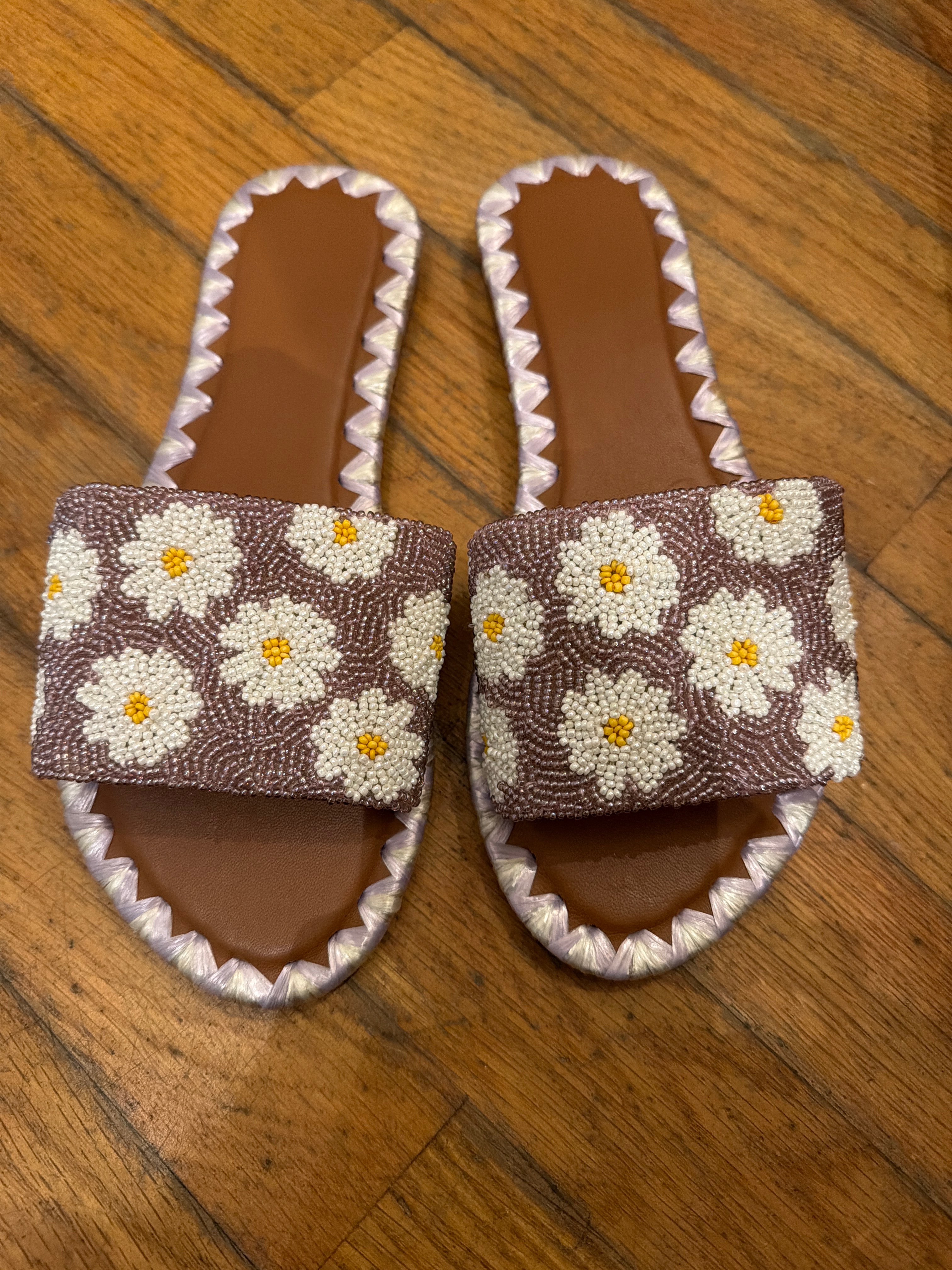 Beaded Flower Slides