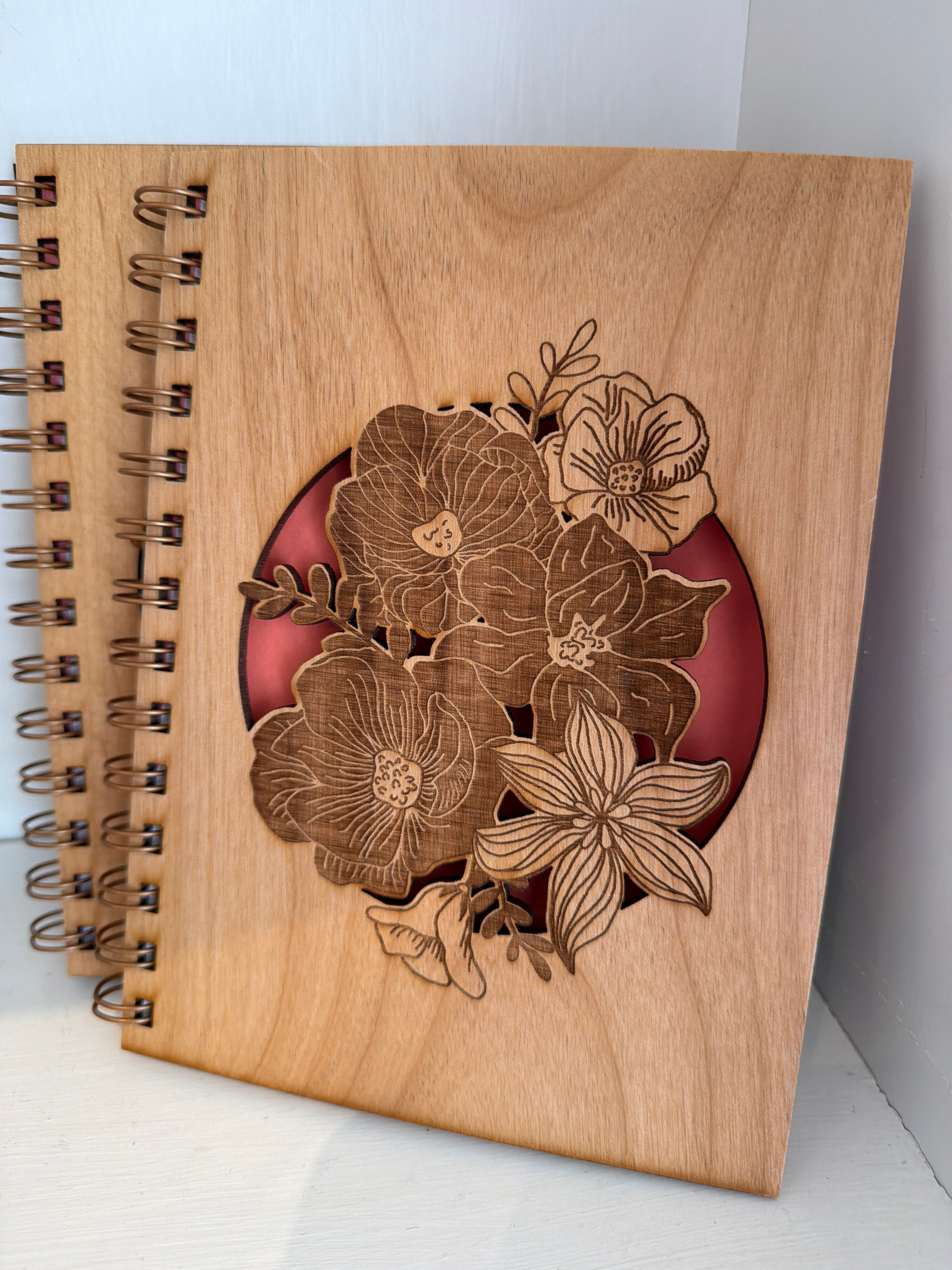 Wild Blooms Wood Journal
