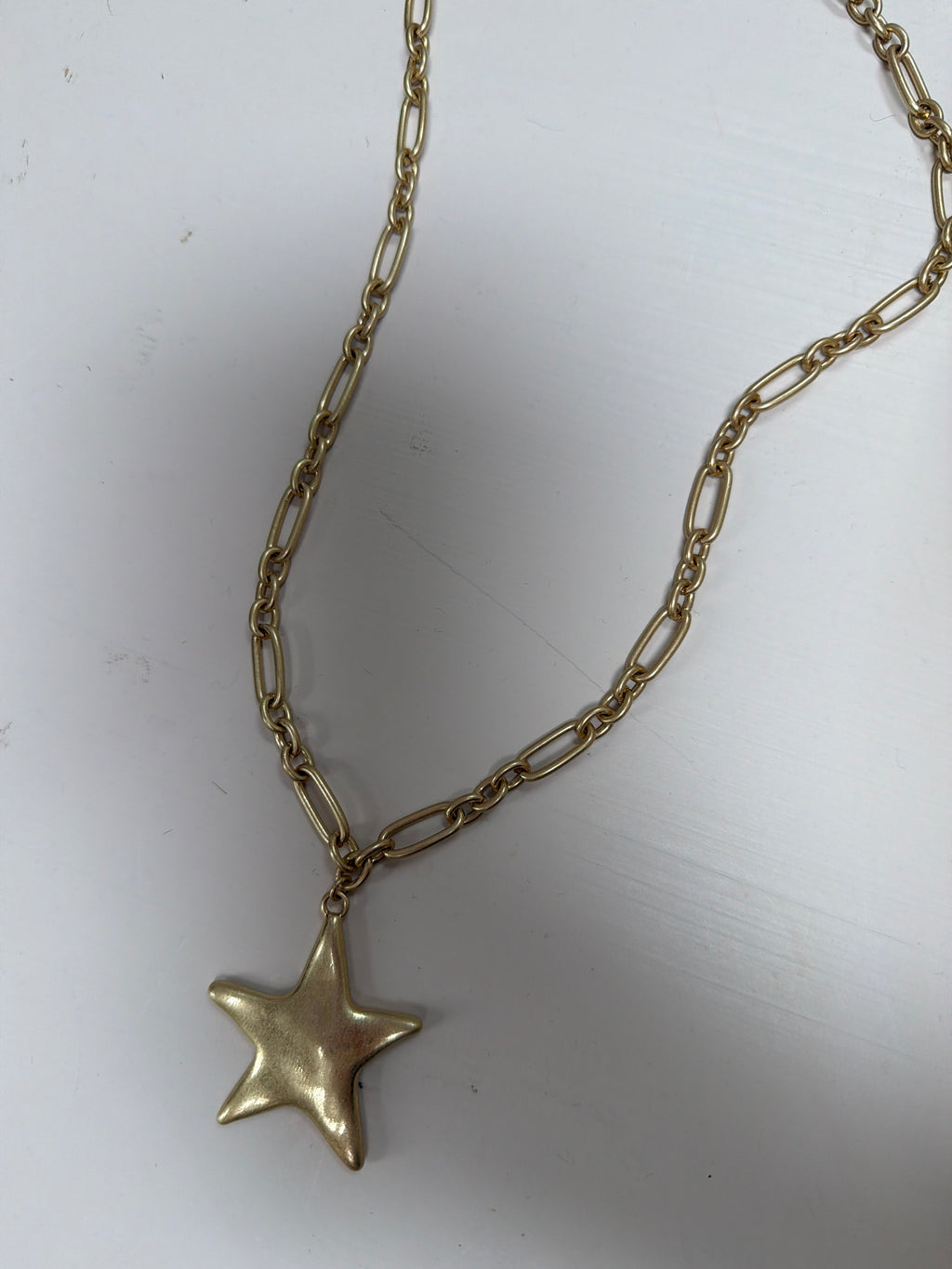 Long Chain Gold Star Necklace