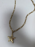 Long Chain Gold Star Necklace