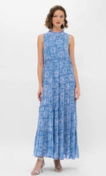 The Bali Blue Ruffle Tiered Maxi