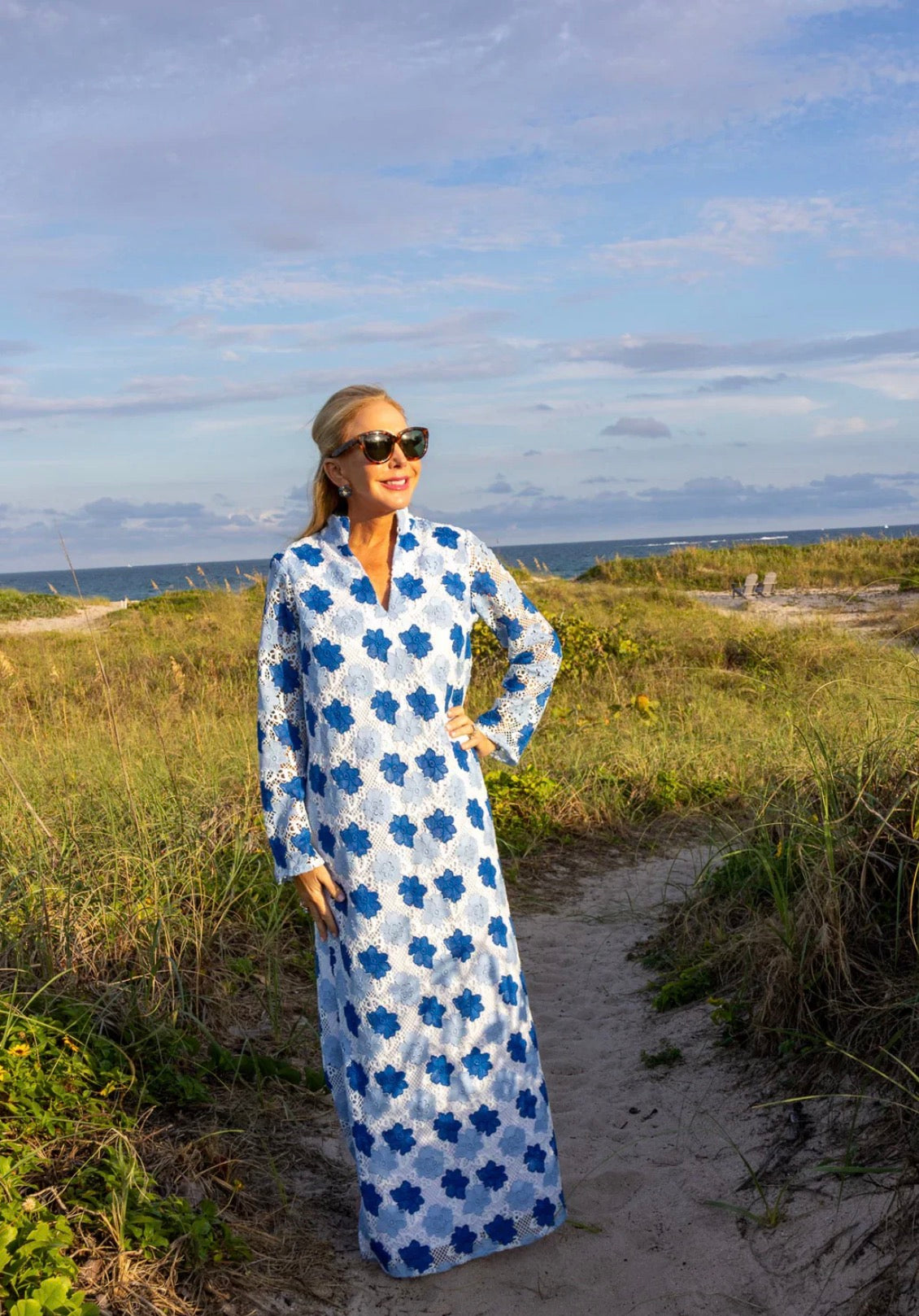 Beaded Eyelet Caftan
