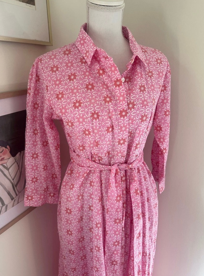 Emily Dress in Pink Azulejo