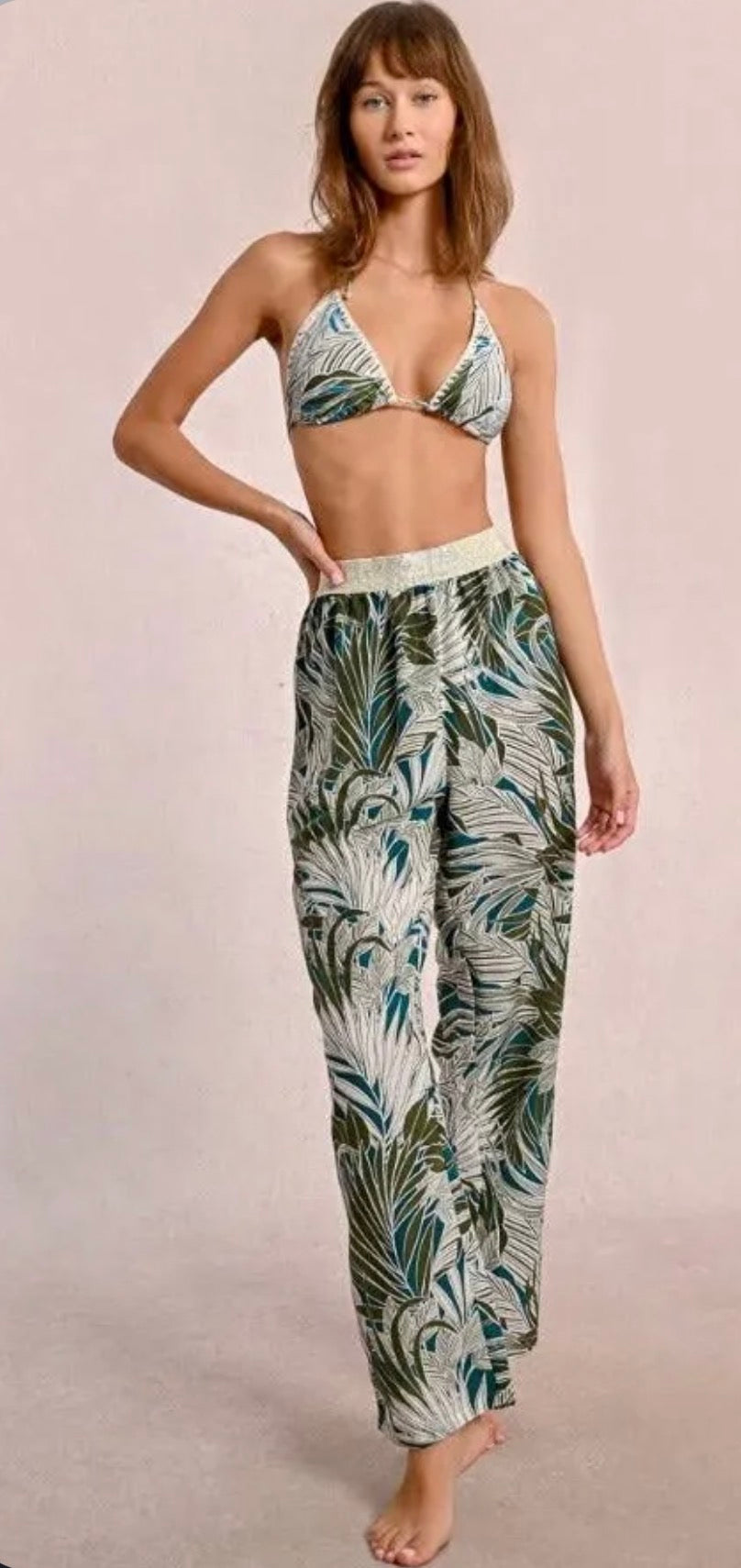 Kaki Kala Tropical Print Pant