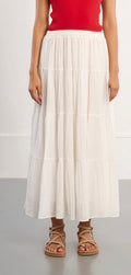Multi Ruffle Maxi Skirt