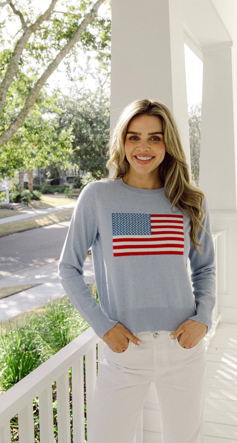Baby Blue Flag Sweater