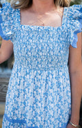 Ditzy Flutter Sleeve Smocked Midi