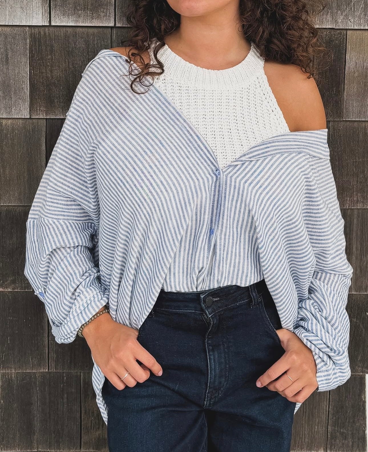 Nicki Stripped Denim Blouse