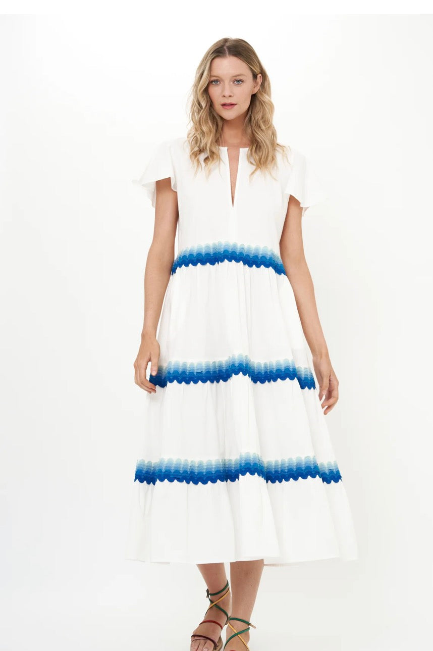 Pacifica Blue V Neck Maxi