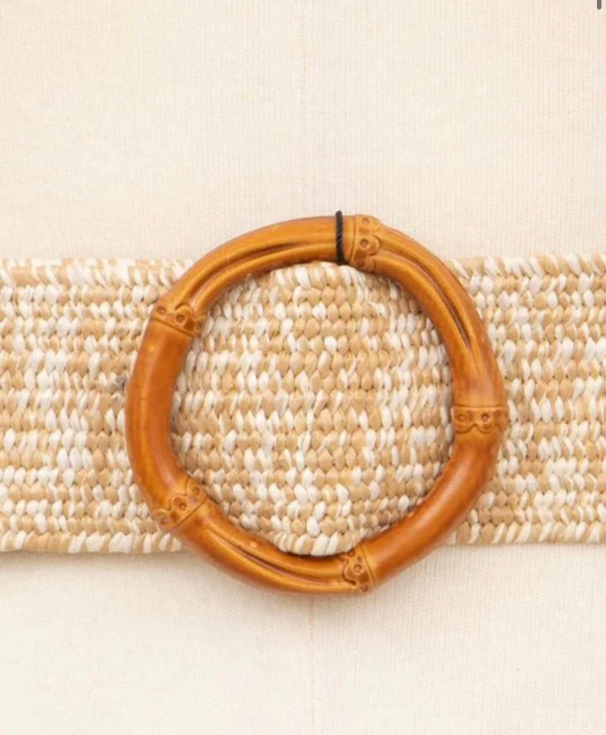 Wooden Buckle Braided Belt