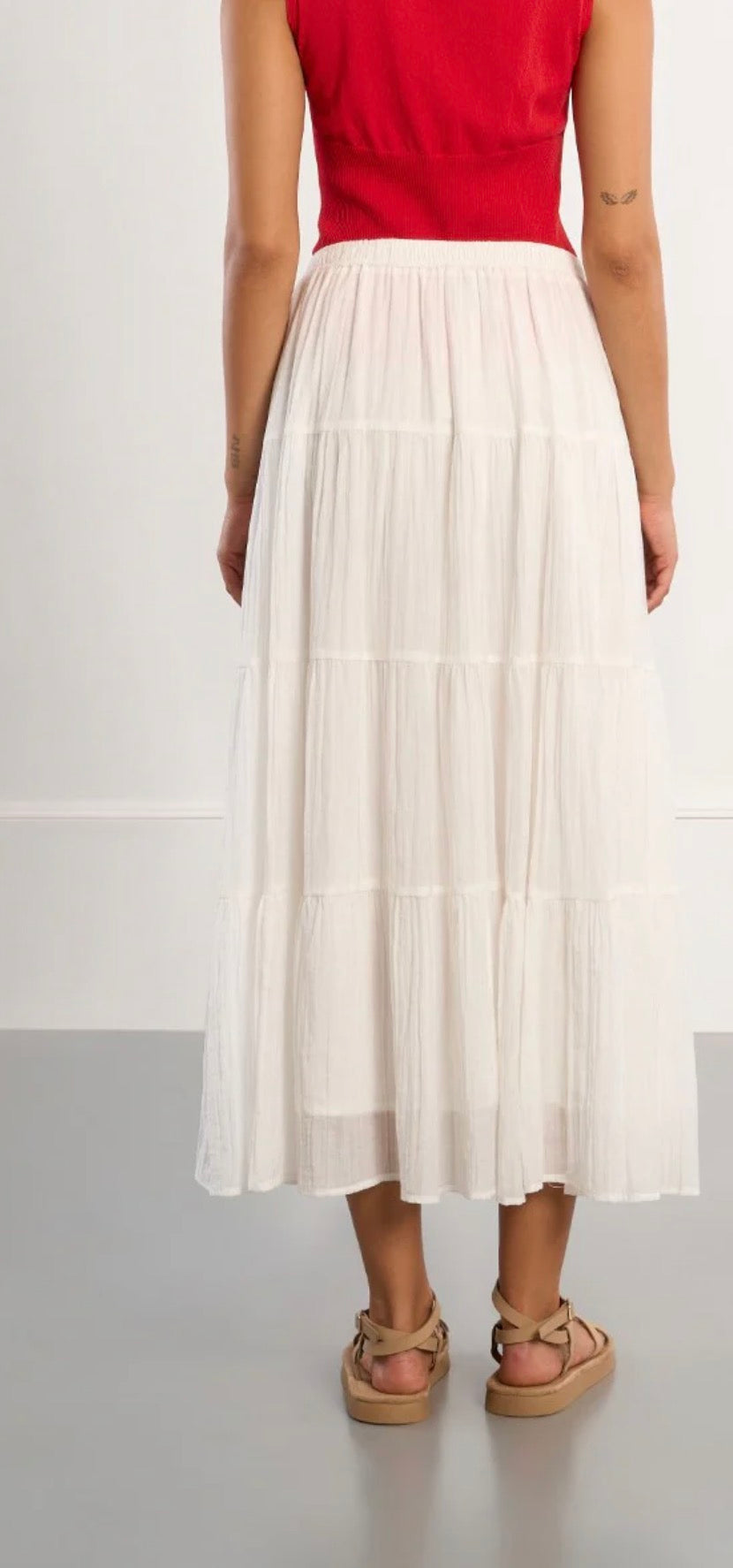 Multi Ruffle Maxi Skirt