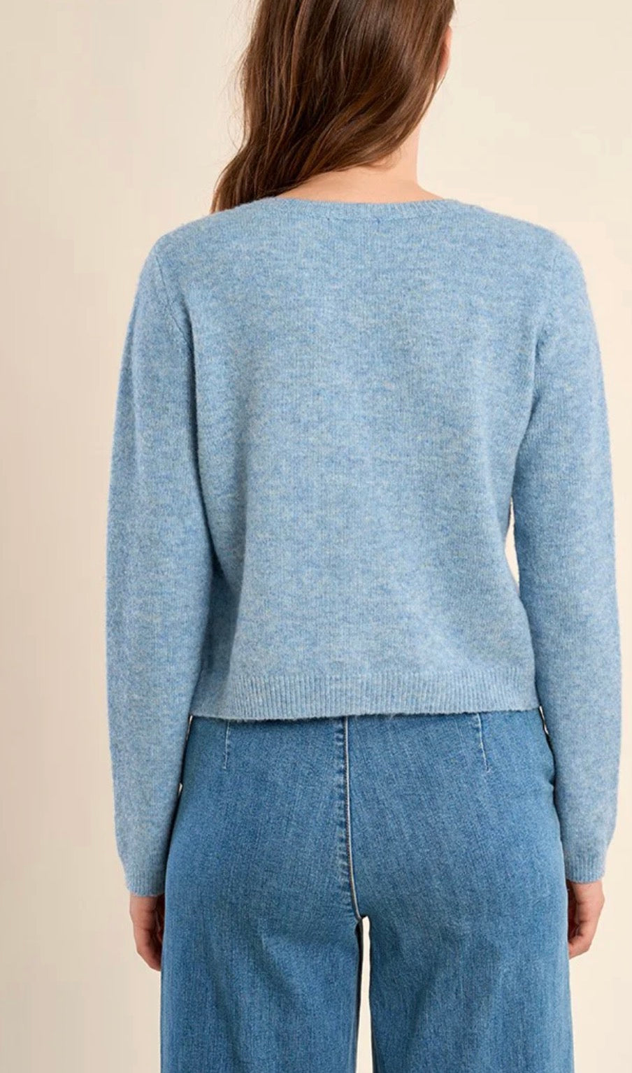 Knitted Blue Button Cardigan